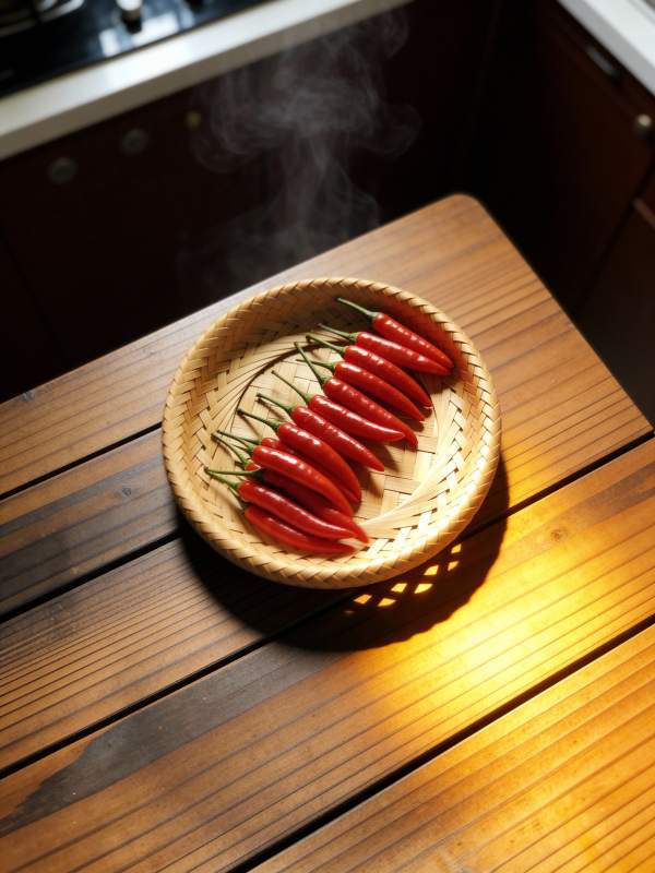 红椒蒸腾热气图片