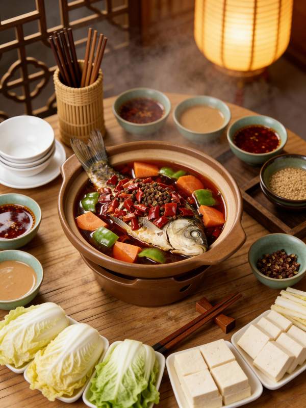 麻辣鱼火锅盛宴图片