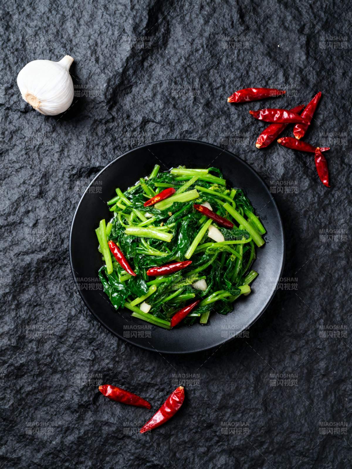 蒜香炒芥兰图片