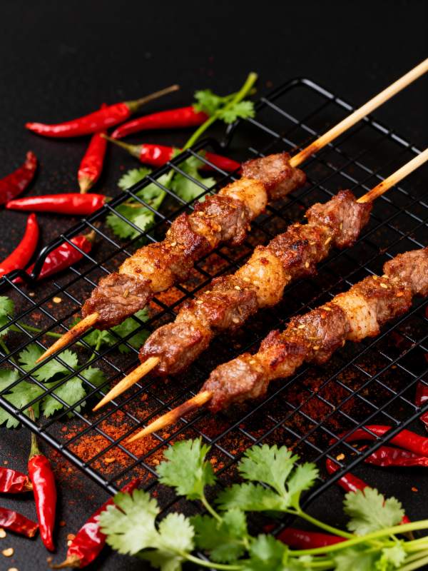 香辣牛肉串图片
