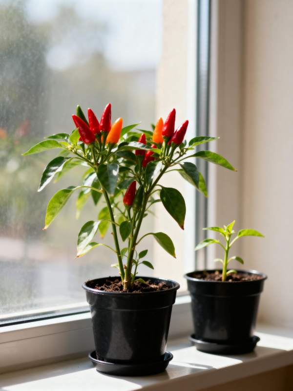 窗台辣椒盆栽图片