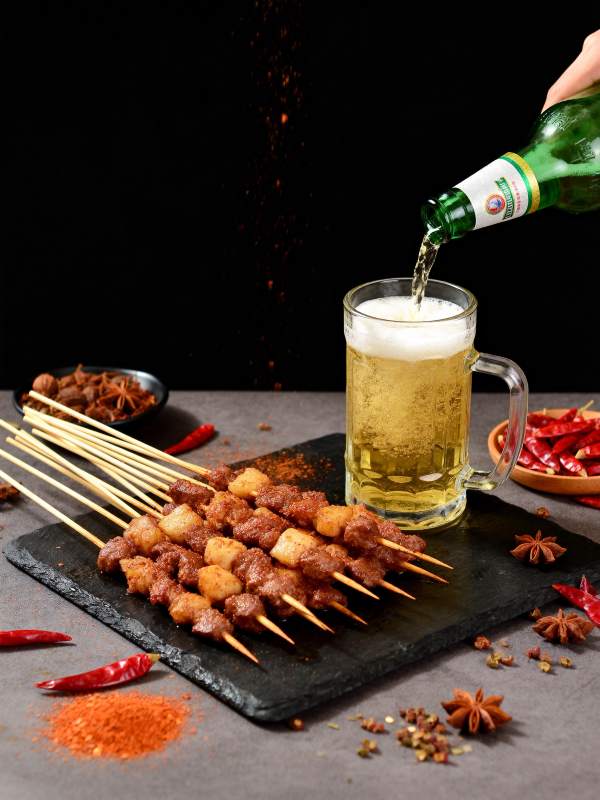 烤串配啤酒 畅饮时刻图片