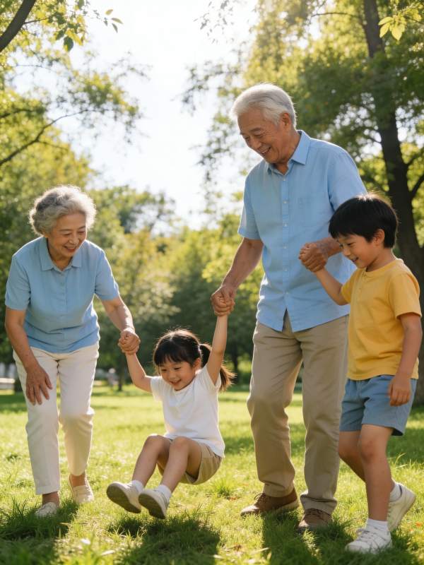 祖孙共乐公园行图片