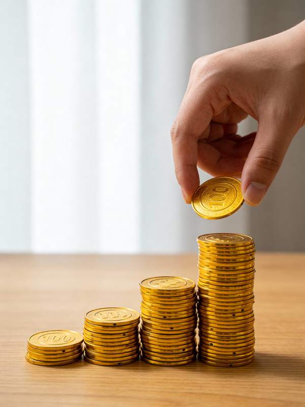 金币堆叠增长图片