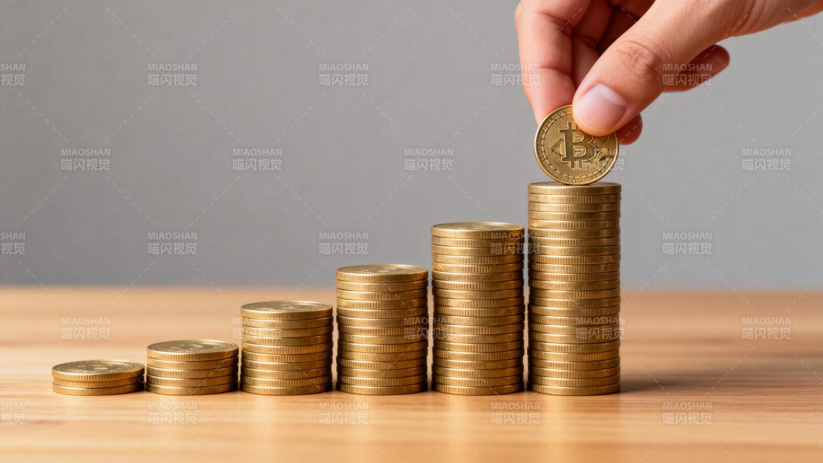 金币堆叠增长图片