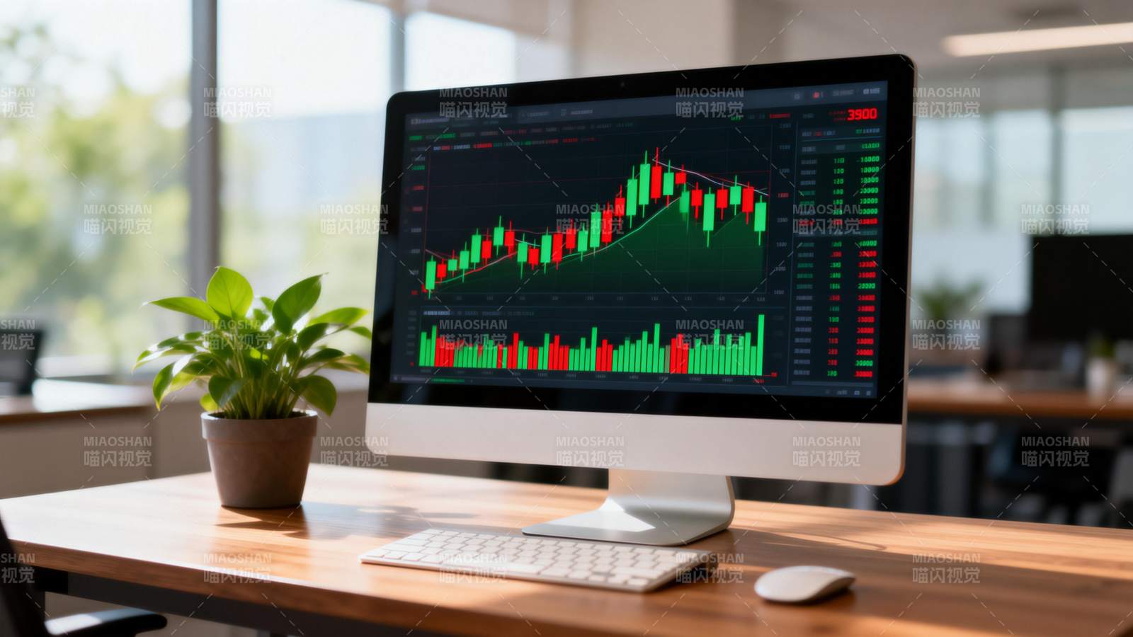 股市图表显示上涨趋势图片