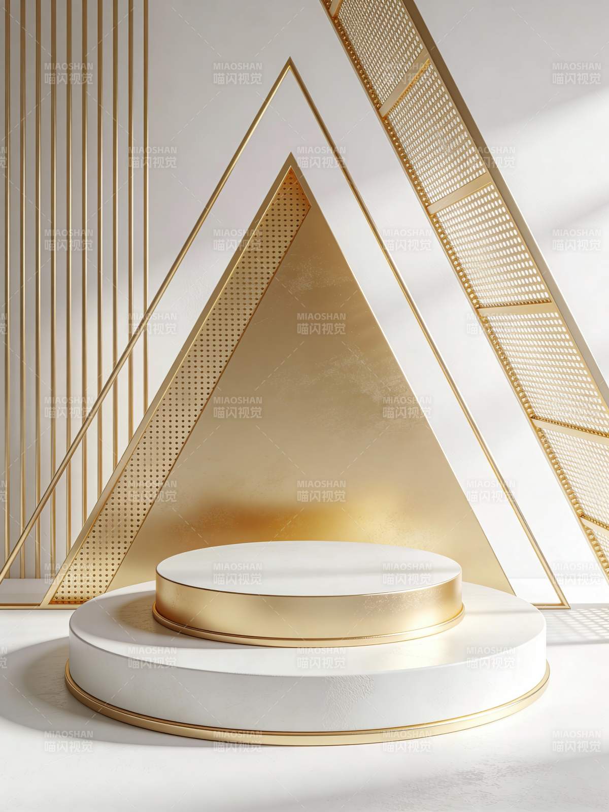 金色几何舞台图片