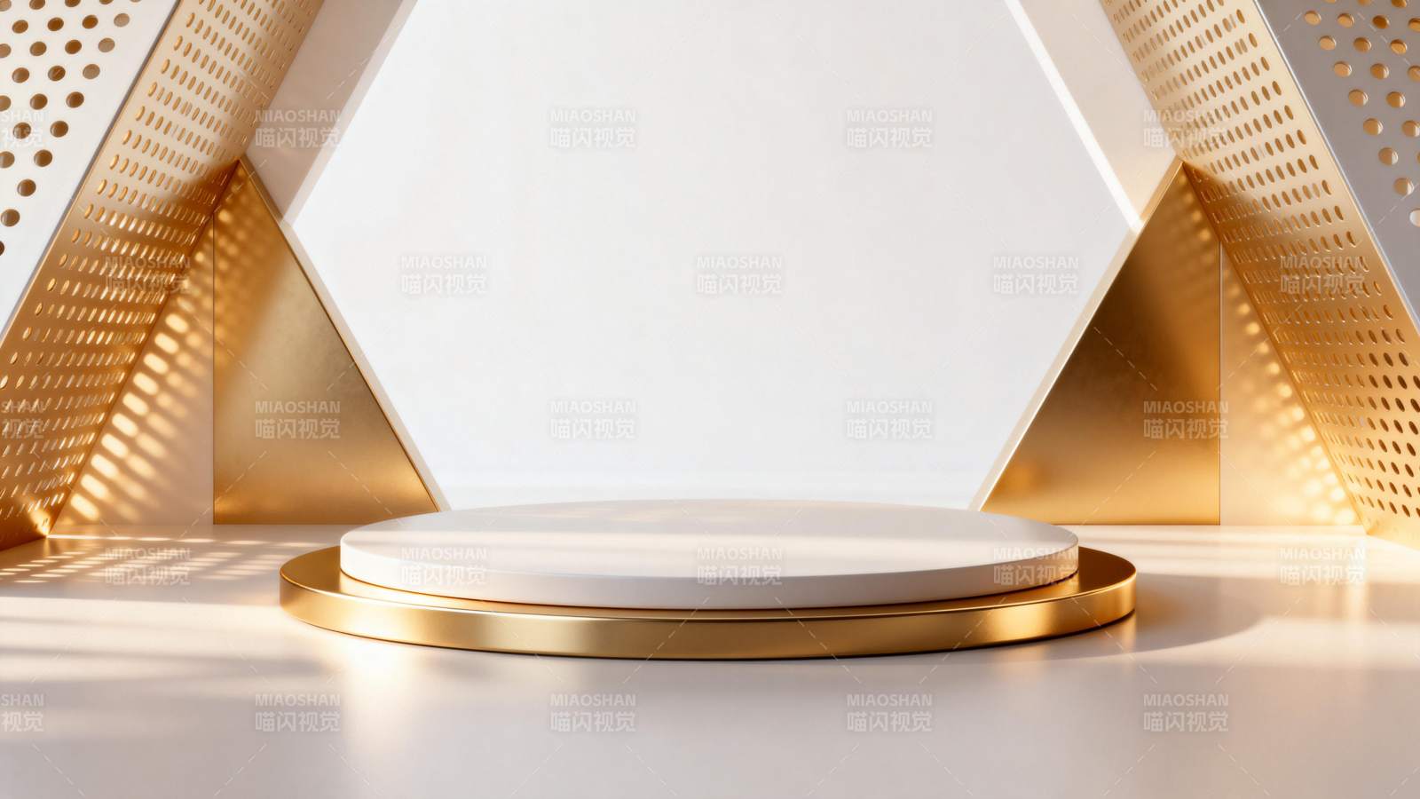 金色几何舞台图片