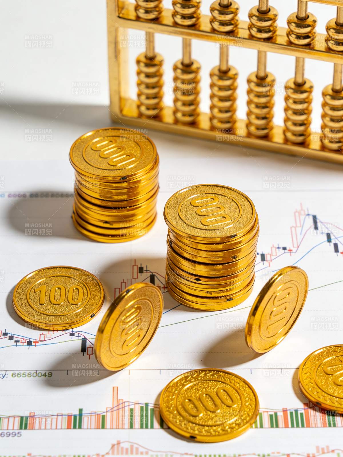 金币与算盘财经图图片
