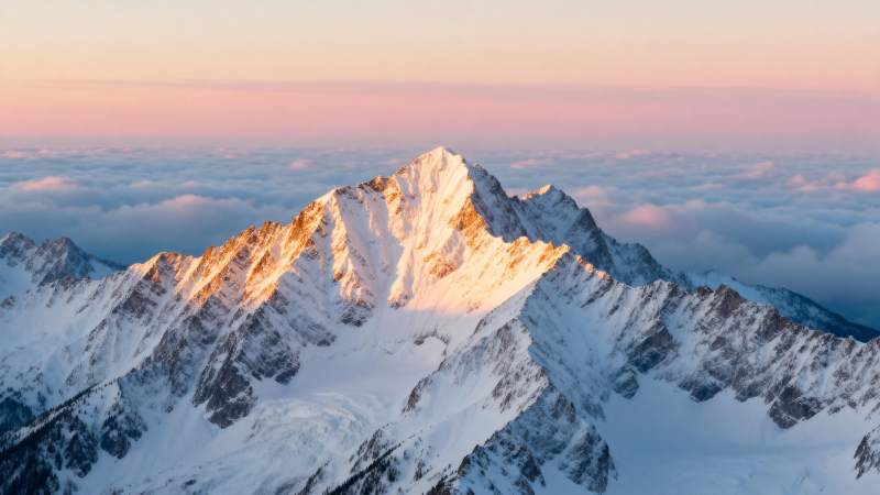 雪山日出云海图片