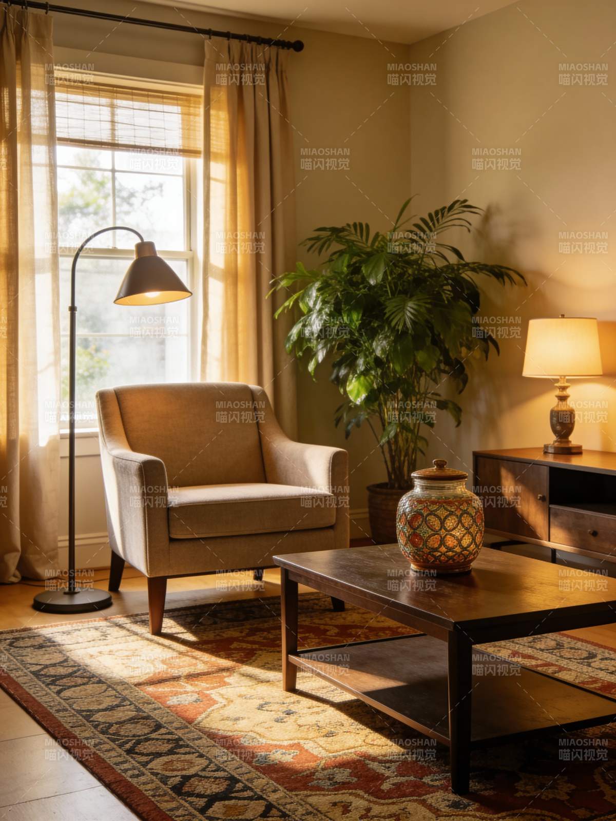 温馨客厅一角图片