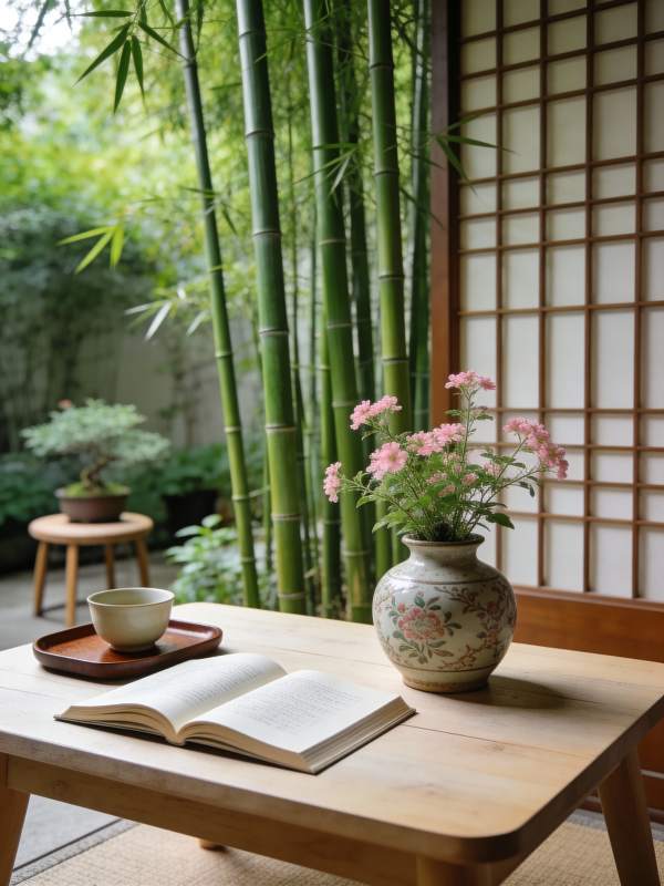 竹影书香静谧时光图片