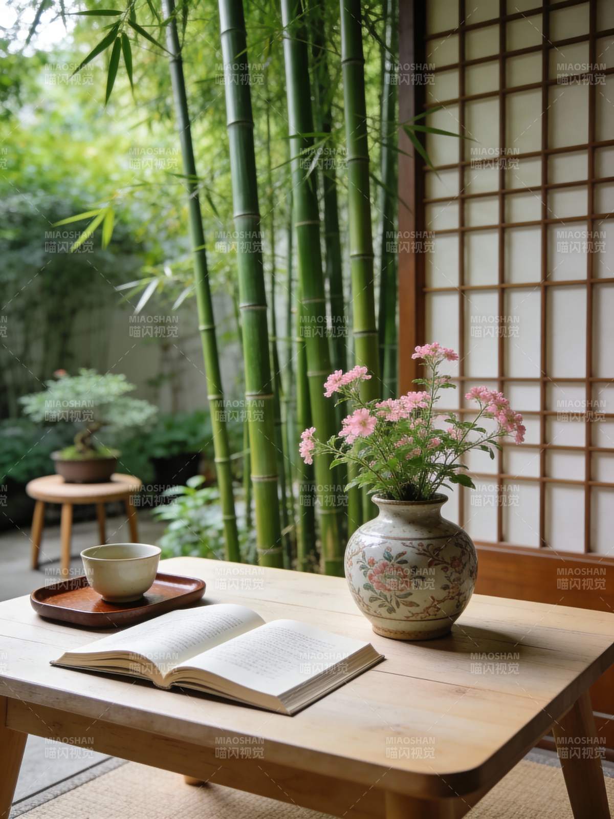 竹影书香静谧时光图片