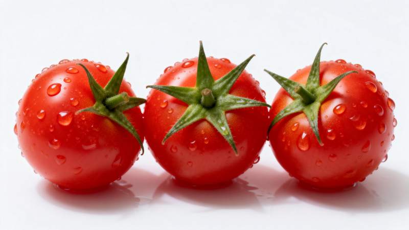 三颗水珠番茄图片