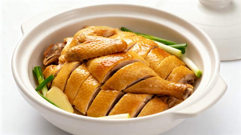 美味烤鸭配青葱图片