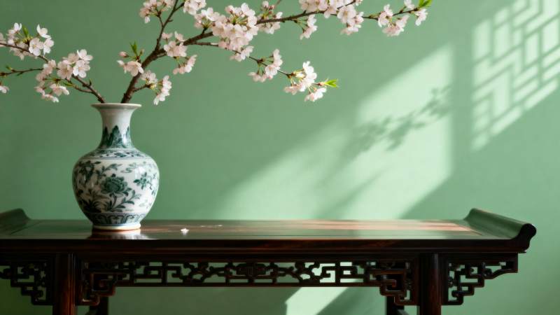 花影映青墙图片