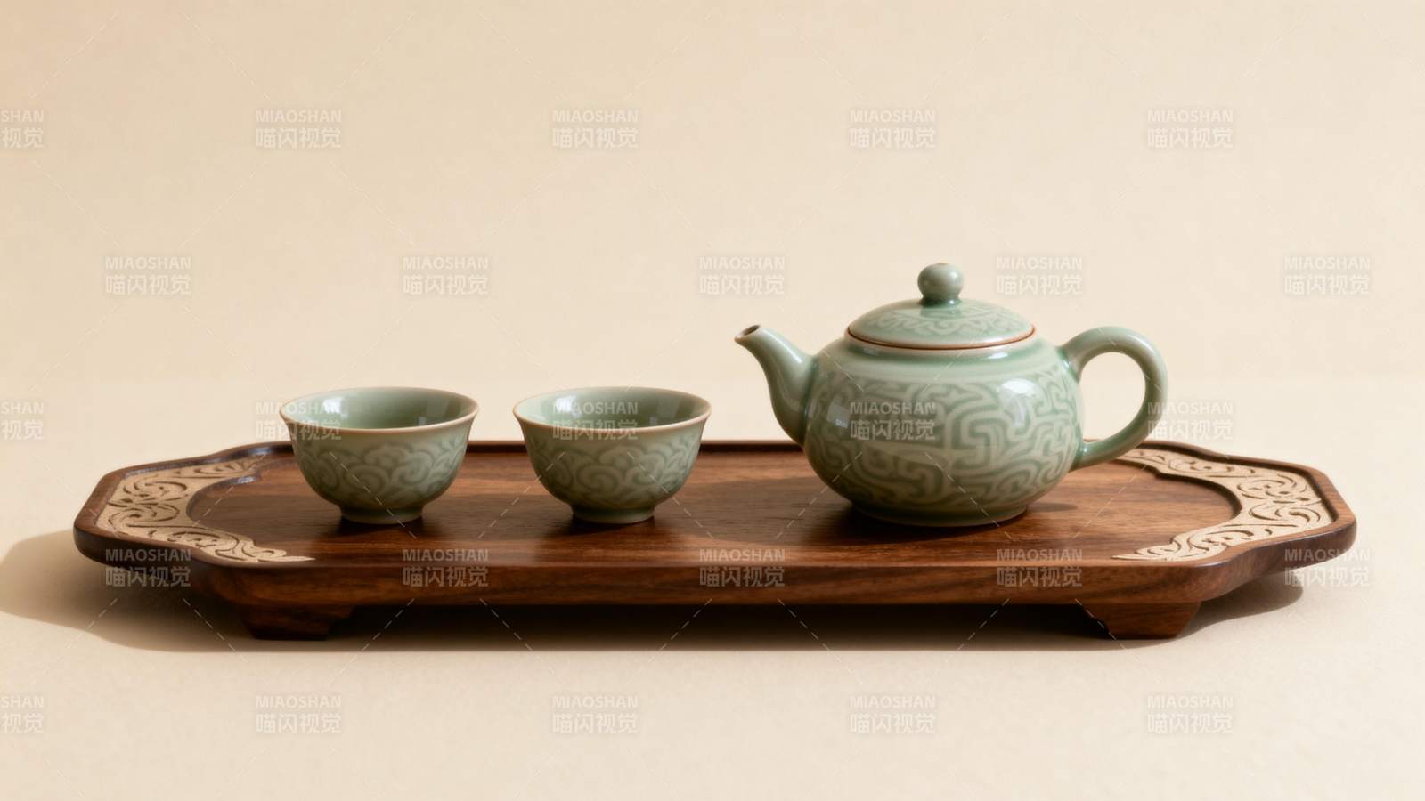 青瓷茶具套装图片