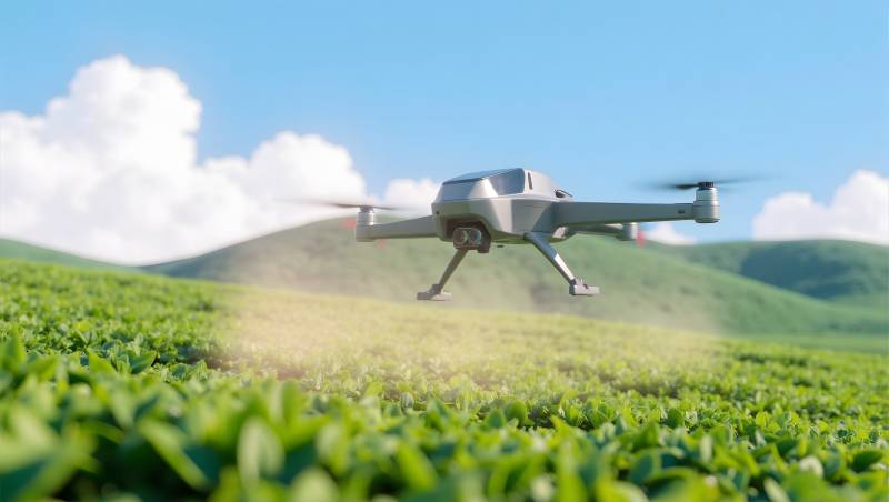 无人机田间作业图片