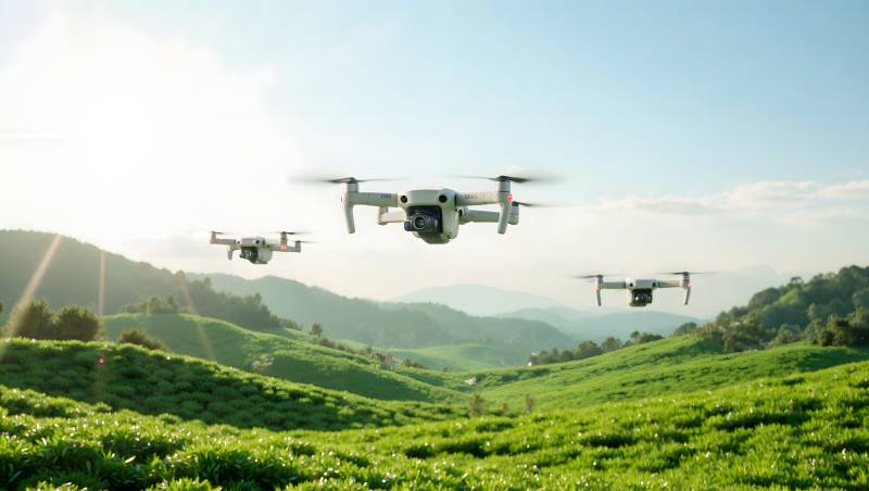 无人机巡田图片