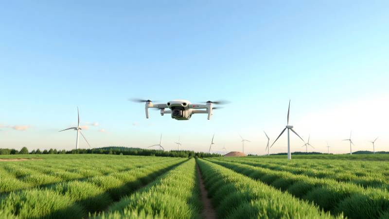 无人机巡田图片