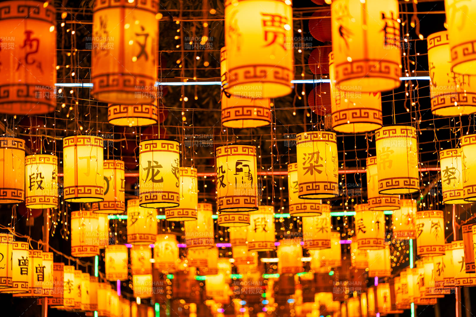 节日的姓氏灯笼图片
