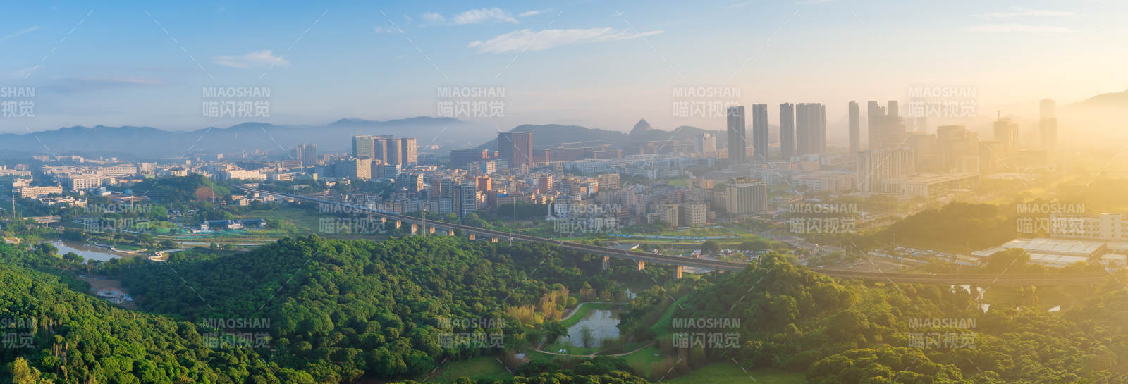 深圳光明新区城市晨曦美景图片
