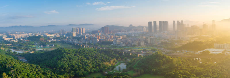 深圳光明新区城市晨曦美景图片