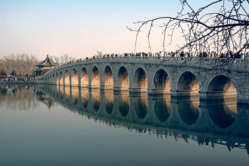 十七孔桥倒影图片