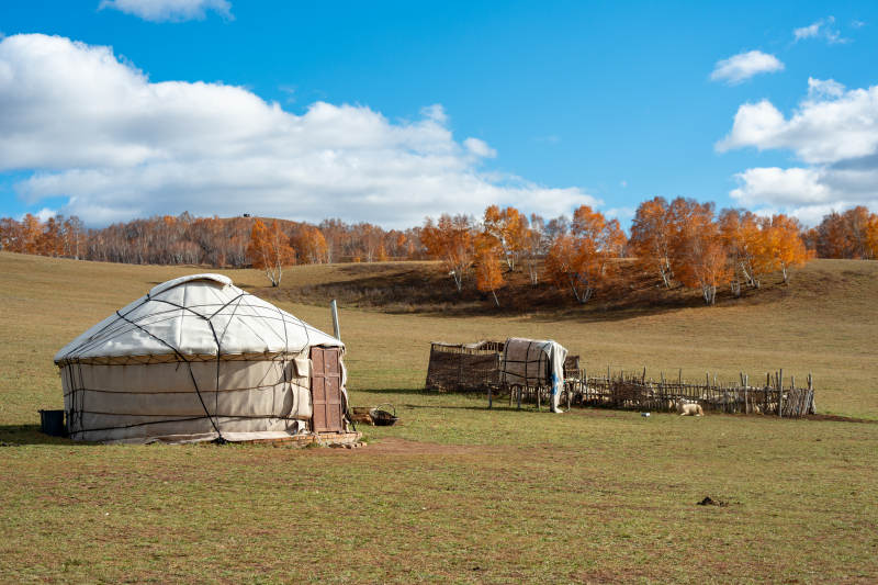 乌兰布统草原上的蒙古包图片
