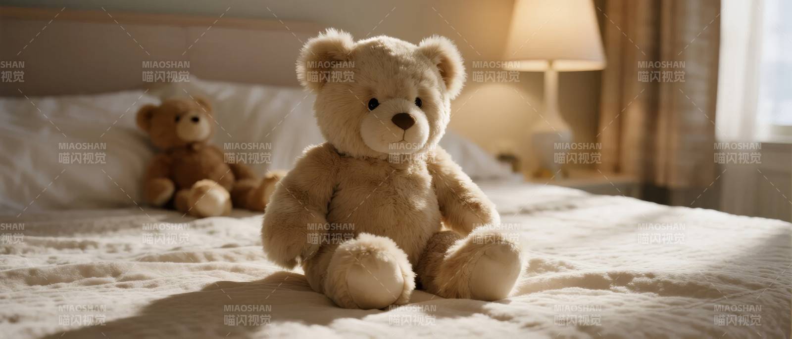 床头的毛绒熊图片