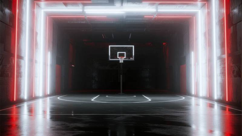 霓虹篮球场图片