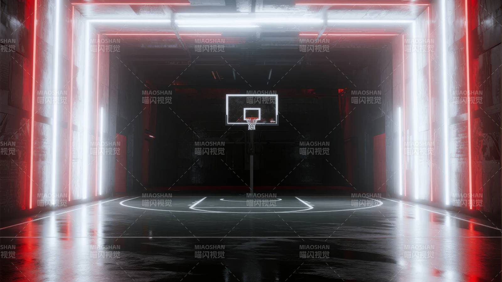 霓虹篮球场图片