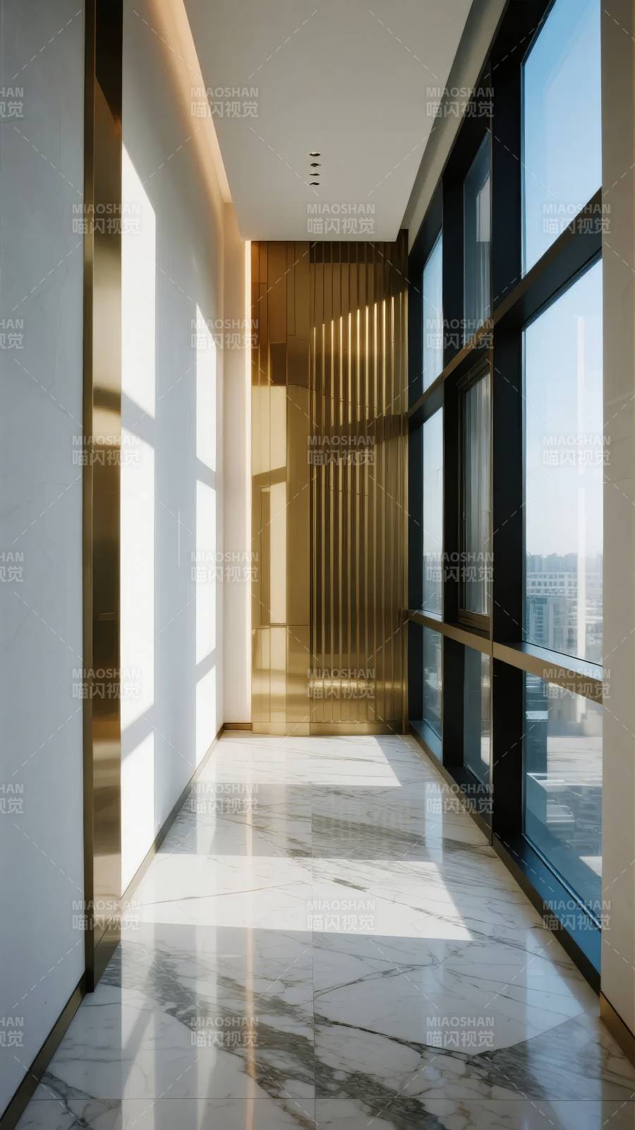 现代走廊光影交错图片