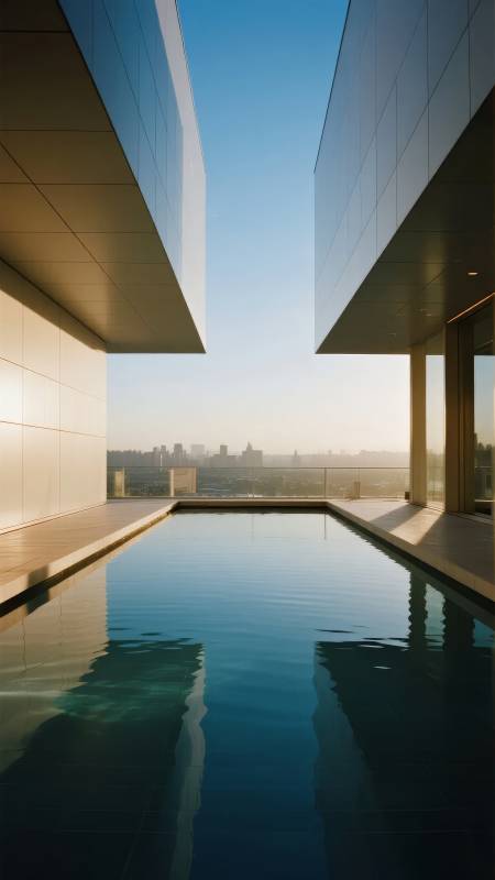 城市天际泳池图片