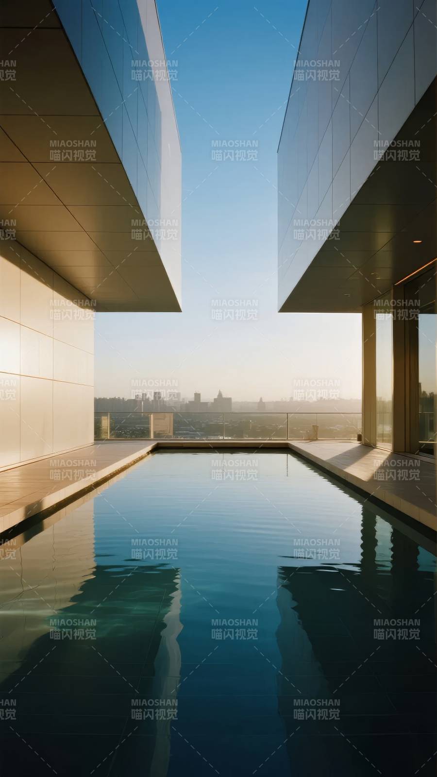 城市天际泳池图片