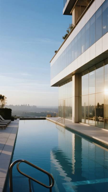 城市天际泳池图片