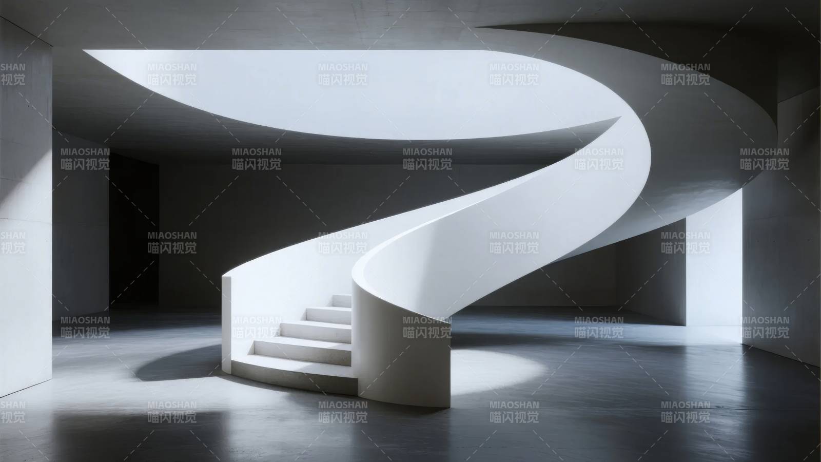 螺旋阶梯的光影艺术图片