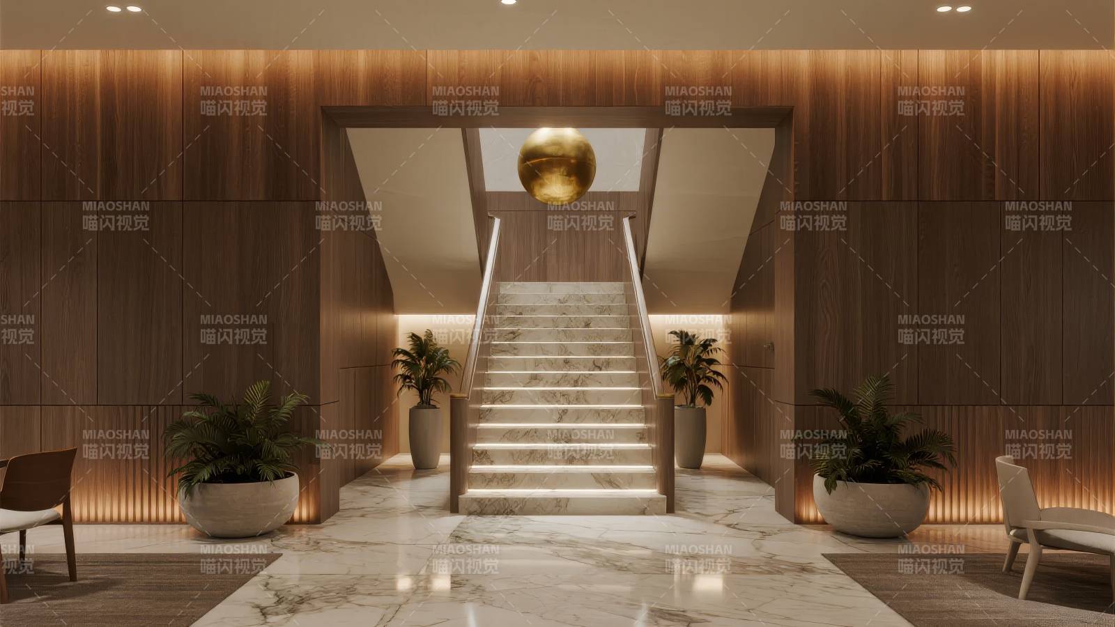 现代简约楼梯厅图片