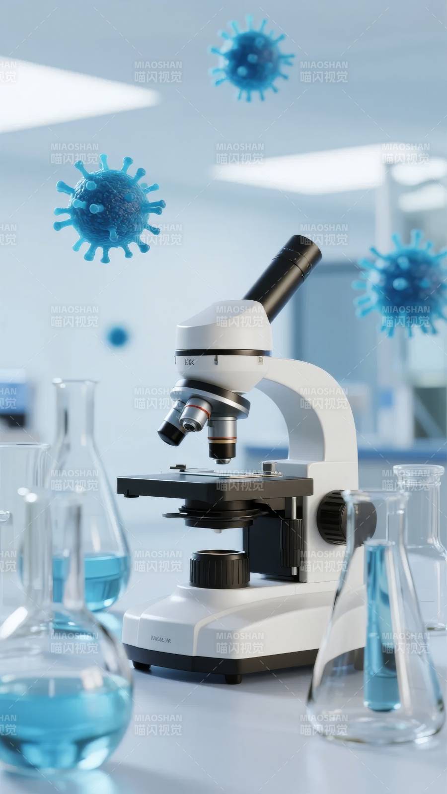 显微镜下的病毒研究图片