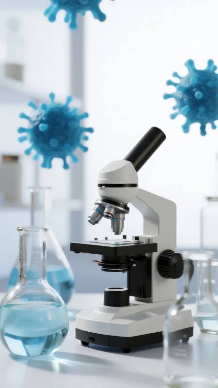 显微镜下的病毒研究图片