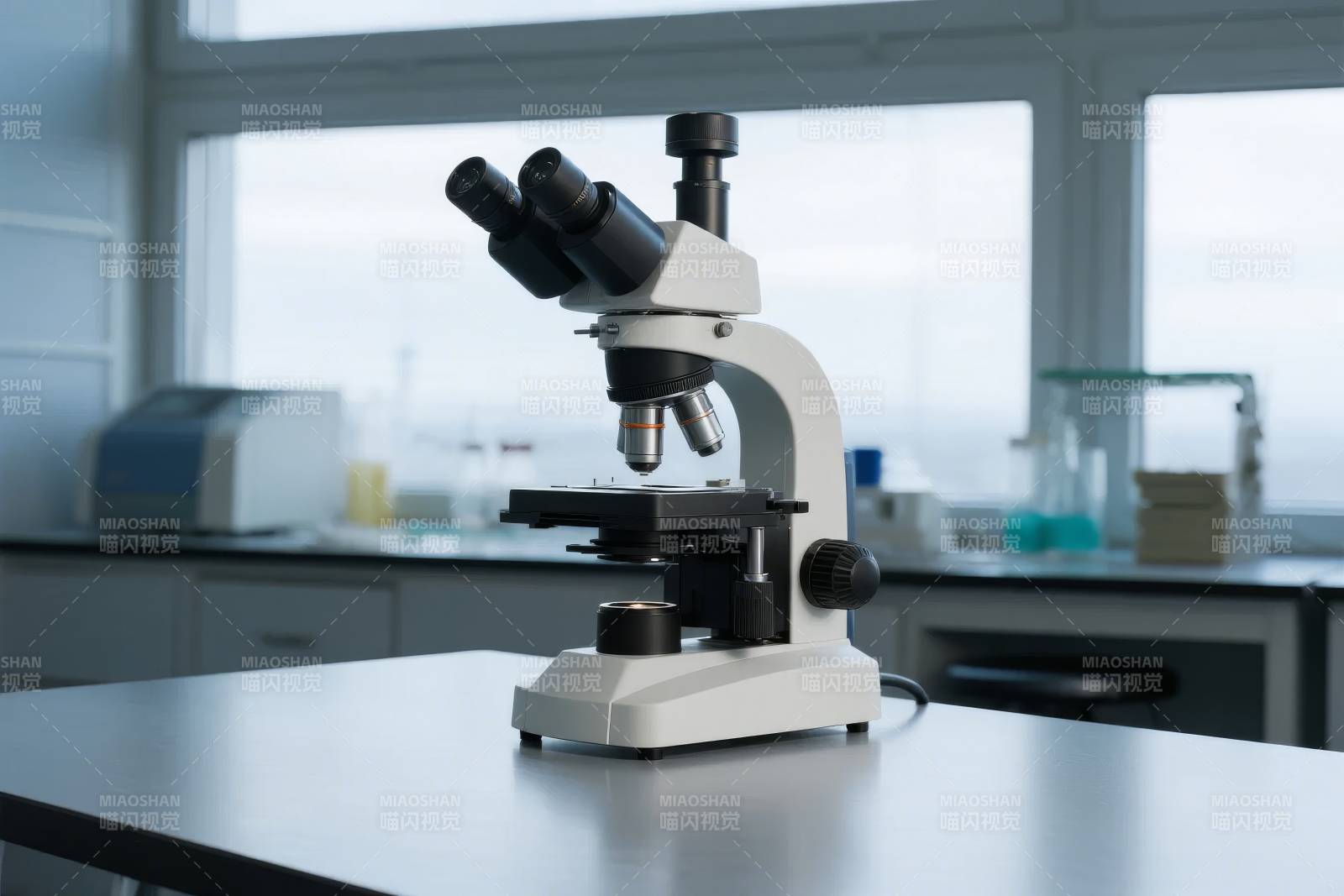 实验室显微镜特写图片