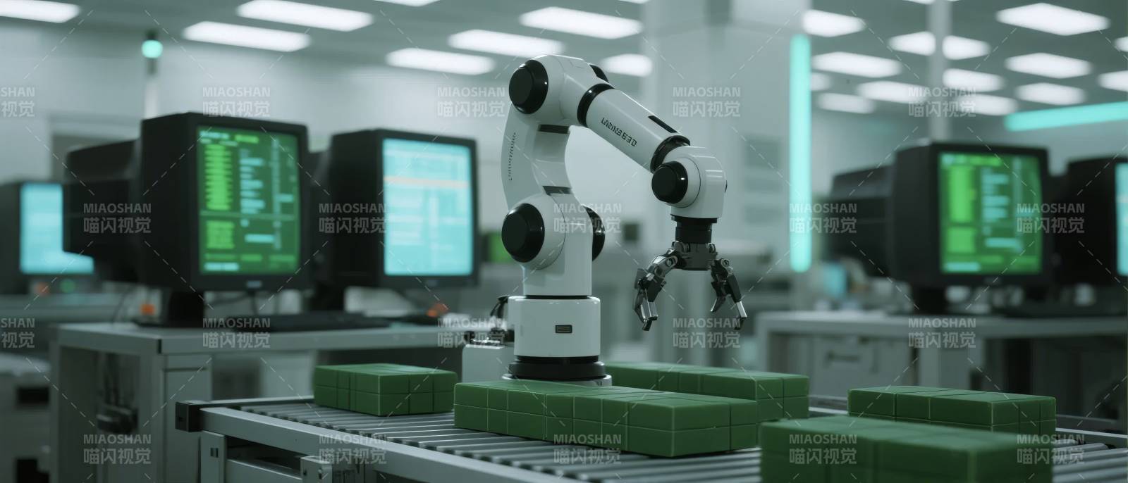 智能工厂机器人作业图片