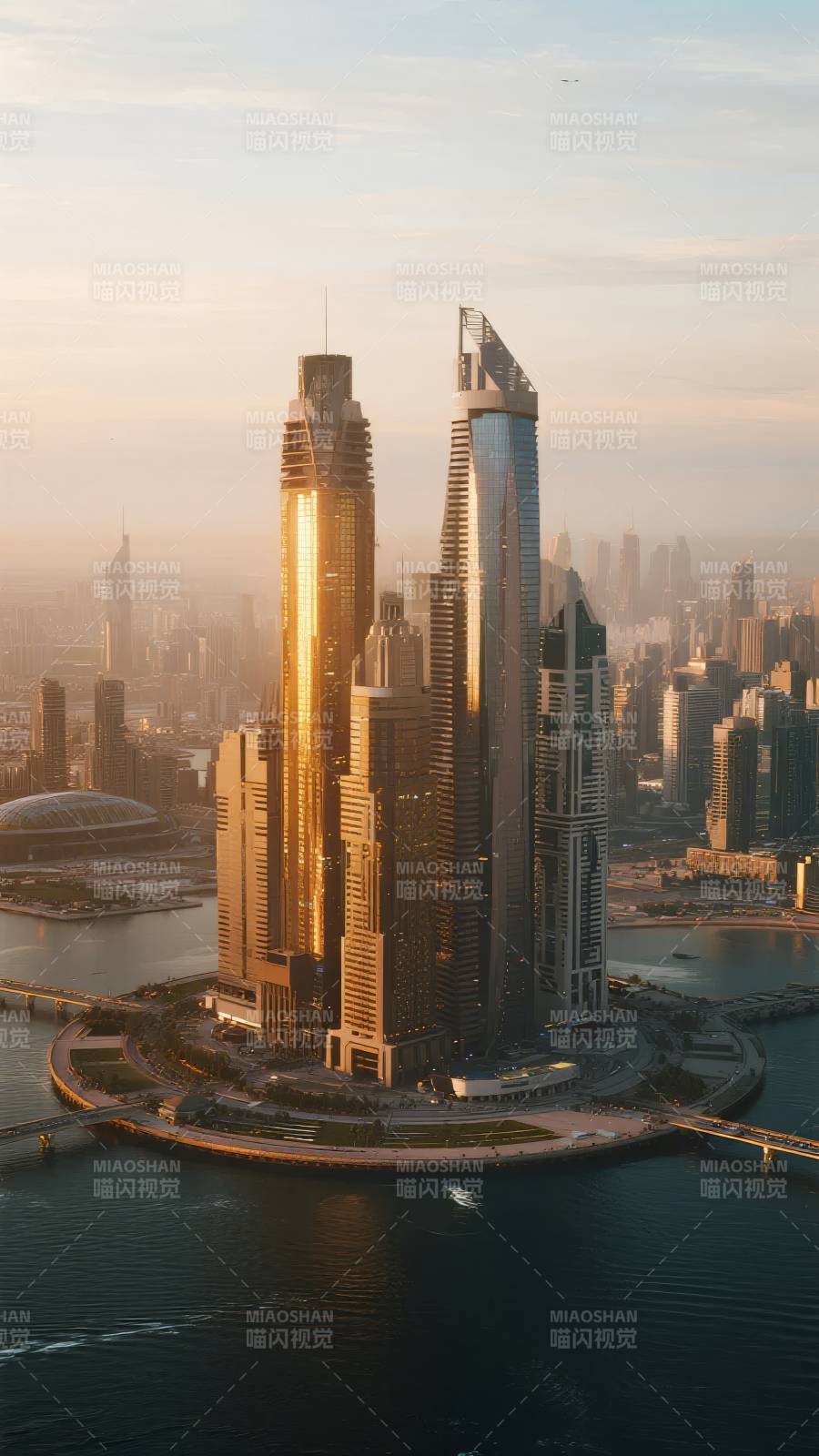 迪拜摩天楼群图片