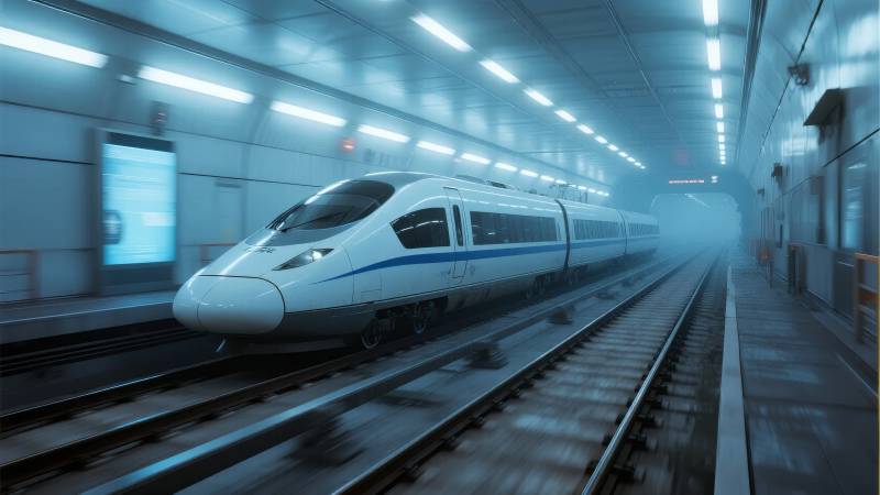 高速列车进站图片