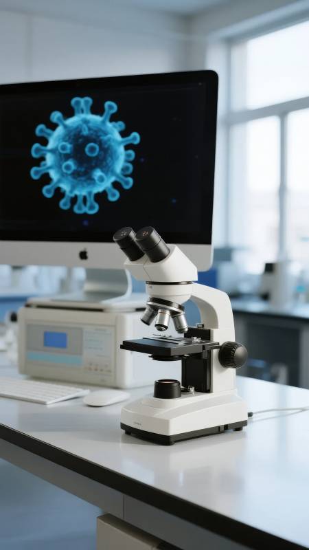 显微镜下的病毒研究图片