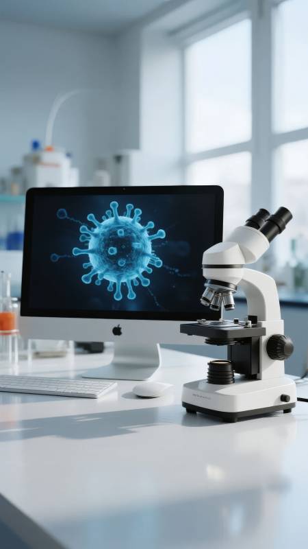 显微镜下的病毒研究图片