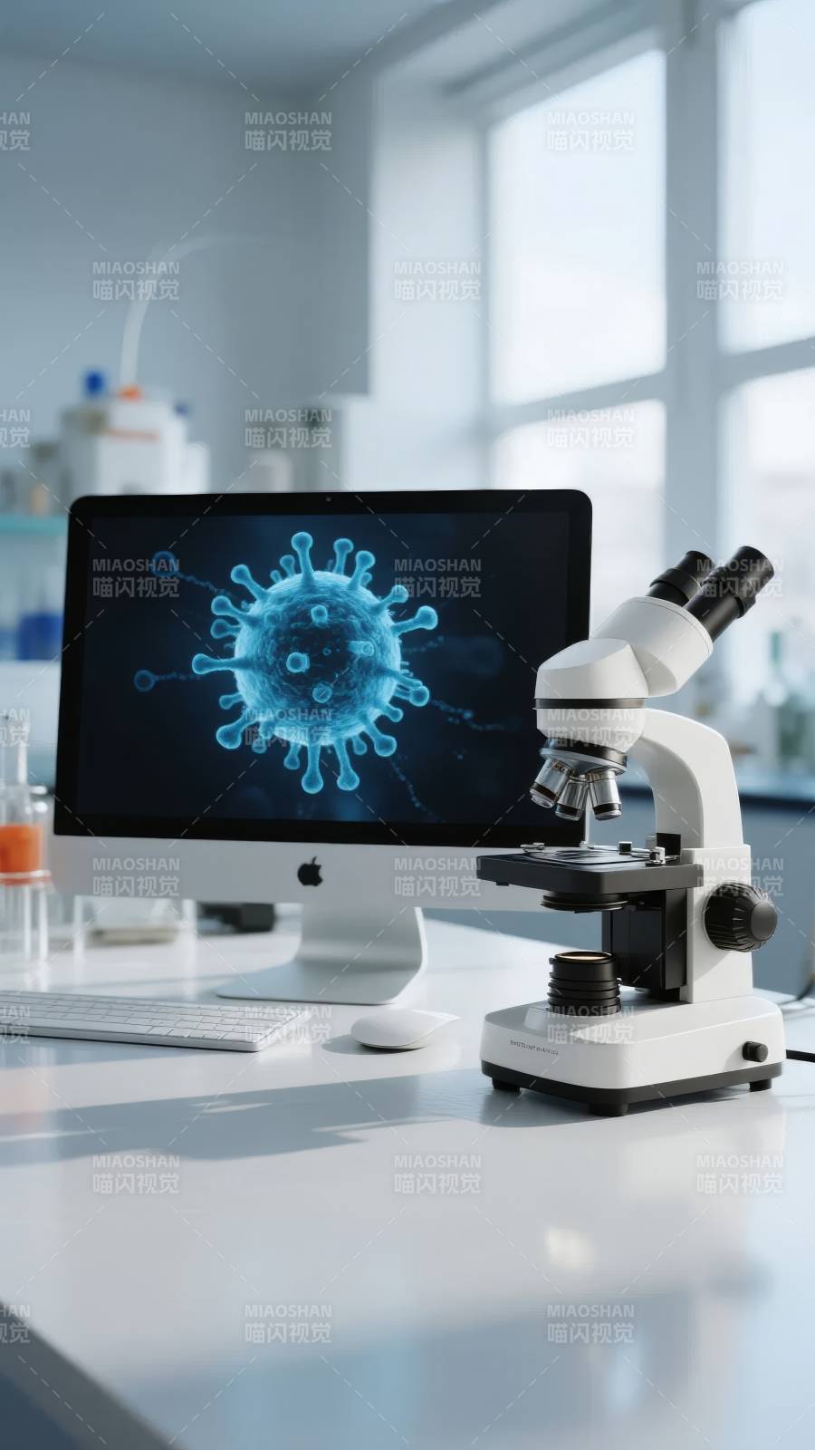 显微镜下的病毒研究图片