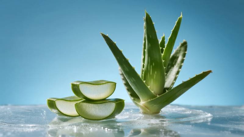 芦荟切片清新水景图片