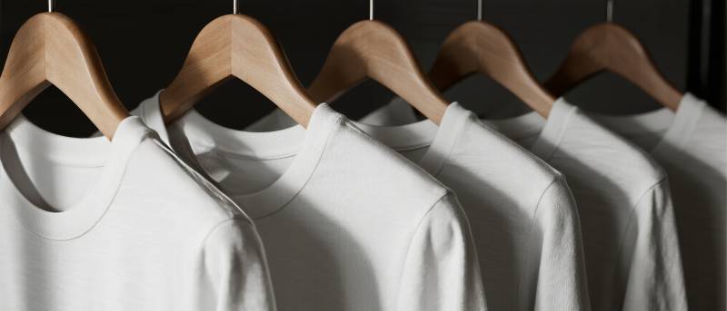 简约白T恤陈列图片