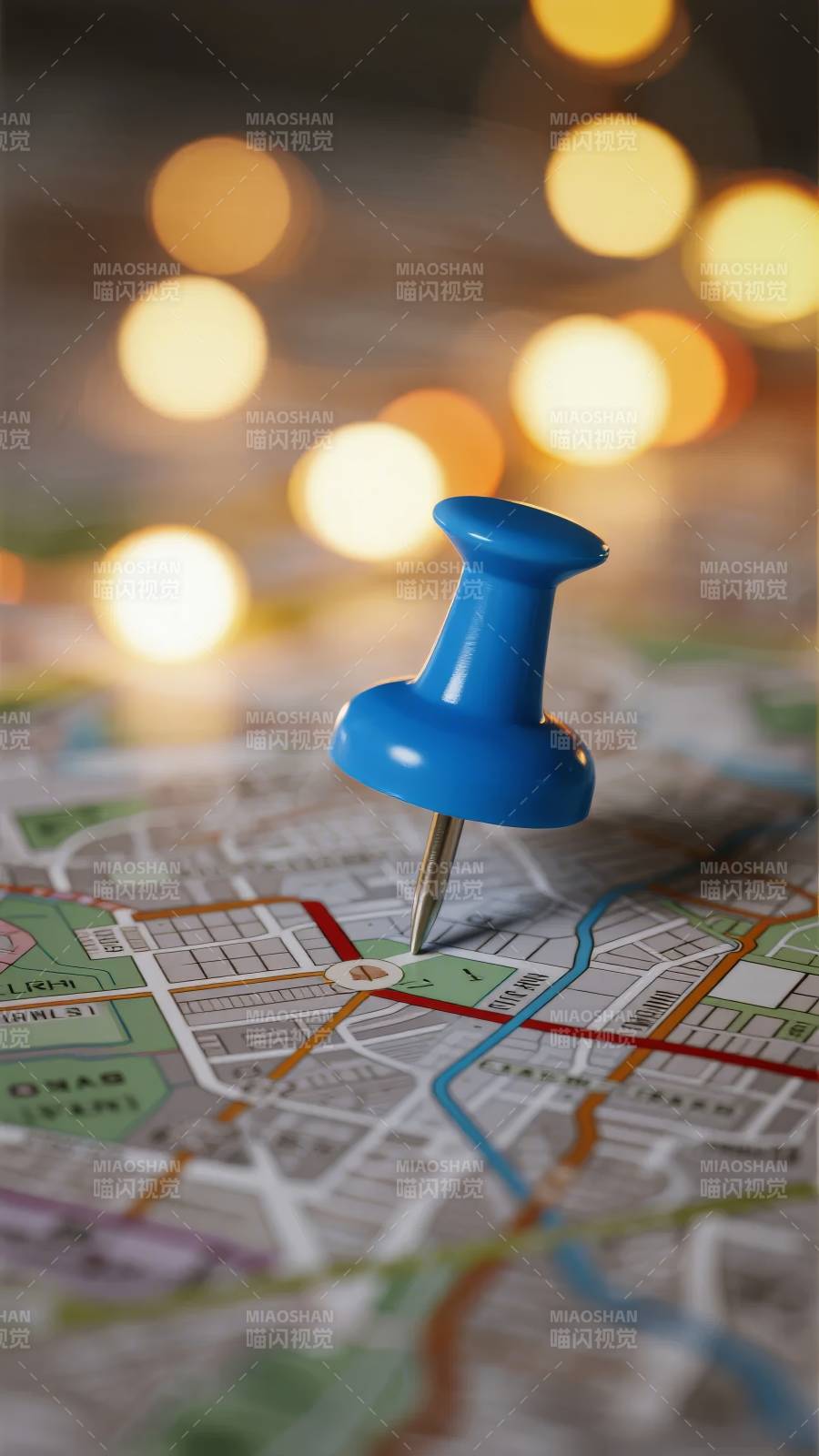 地图上的蓝色图钉图片